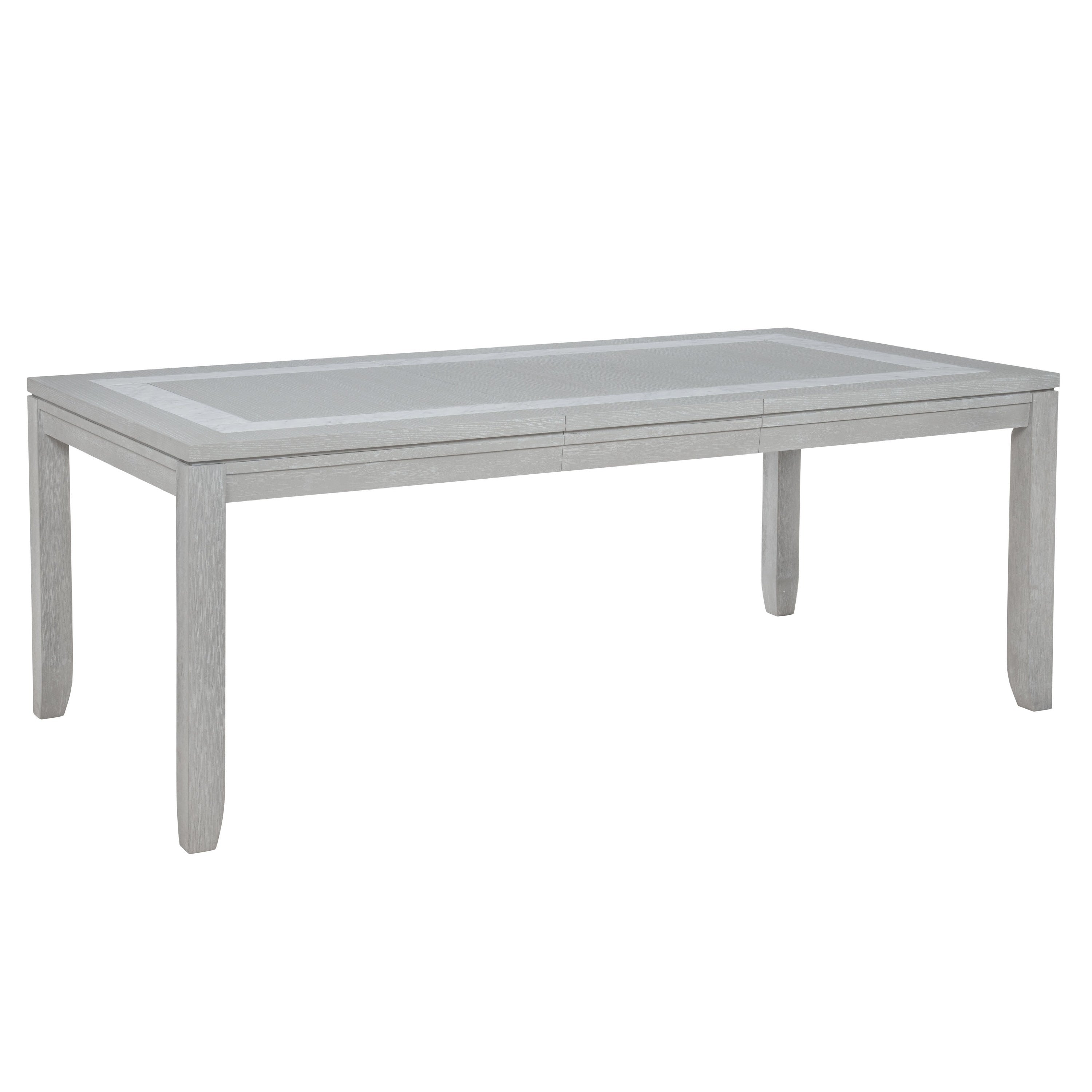 Ion Dining Table Gray Rubberwood White Marble Inlay 78 102 Inch