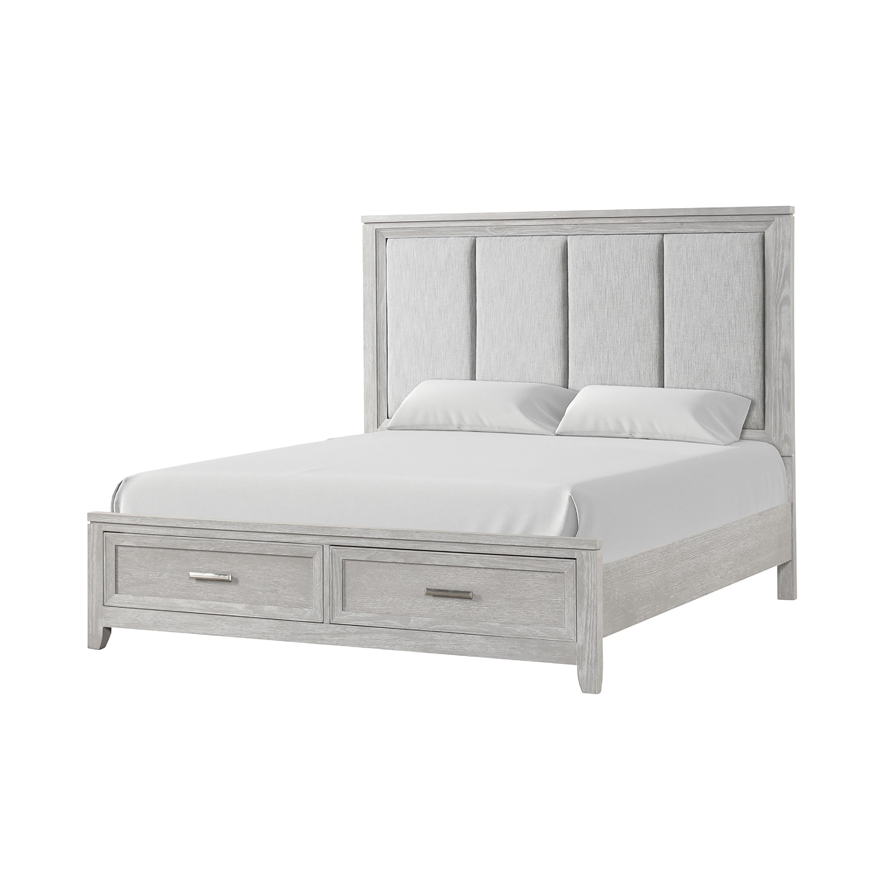 Ion King Bed Storage Footboard Picture Frame Moldings Gray Wood