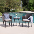 Iona Outdoor 3 Piece Round Wicker Chat Set With Cushions By Christopher Knight Home