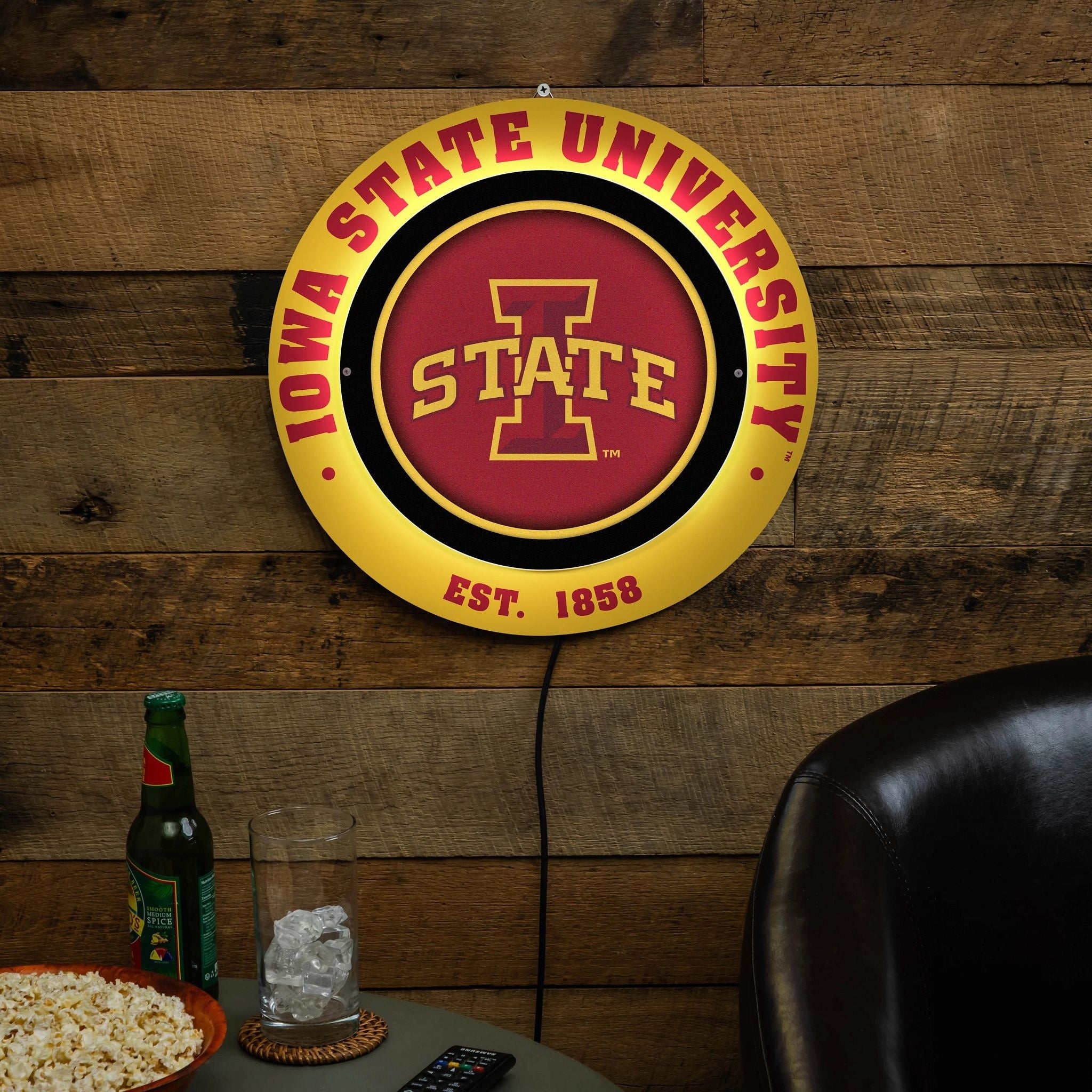 Iowa State University Led Metal Lit Wall Sign Decor