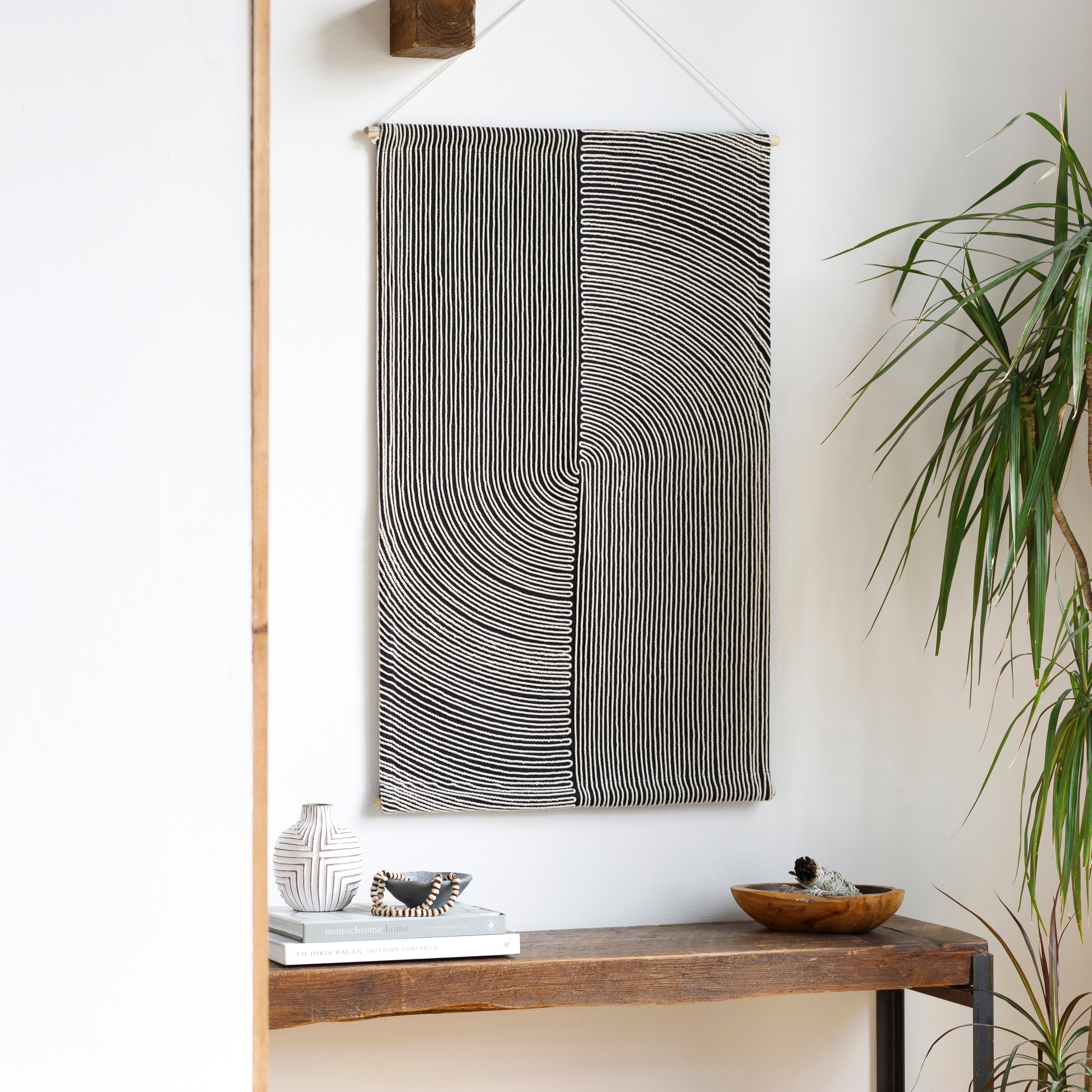 Irene Embroidered Cotton Modern 24 X 36 Tapestry 24 X 36