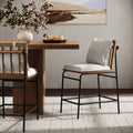Irie Scandinavian Counter Height Cushioned Bar Stool With Boucle Upholstery And Metal Legs