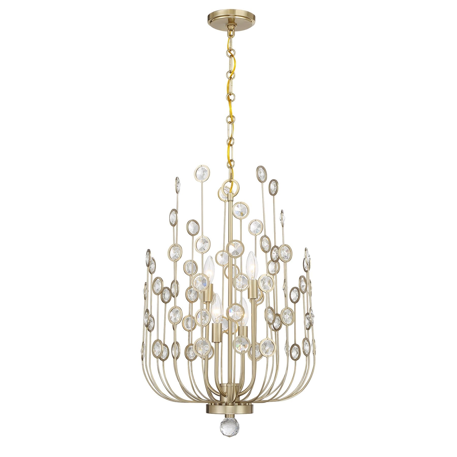 Irina 4 Light Chandelier In Noble Brass