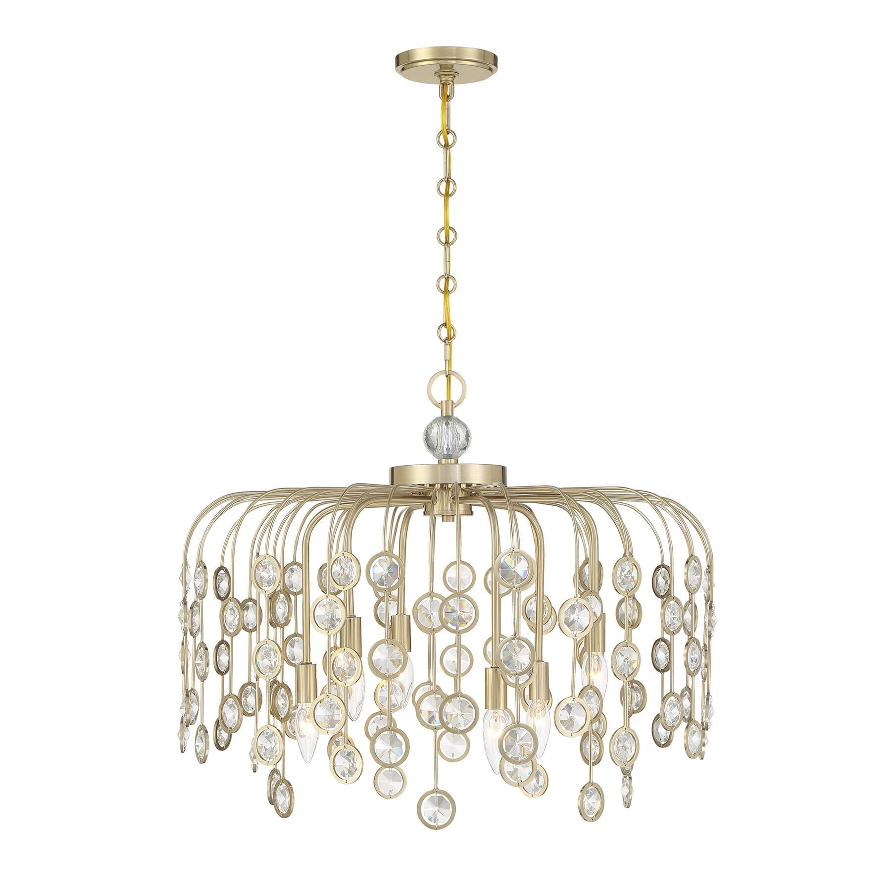 Irina 6 Light Chandelier In Noble Brass