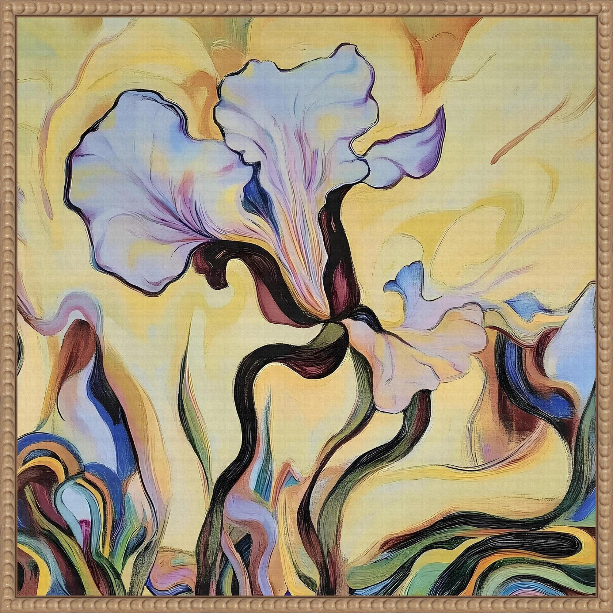 Iris In Mallorca By Elena Avanesova Framed Canvas Wall Art Print