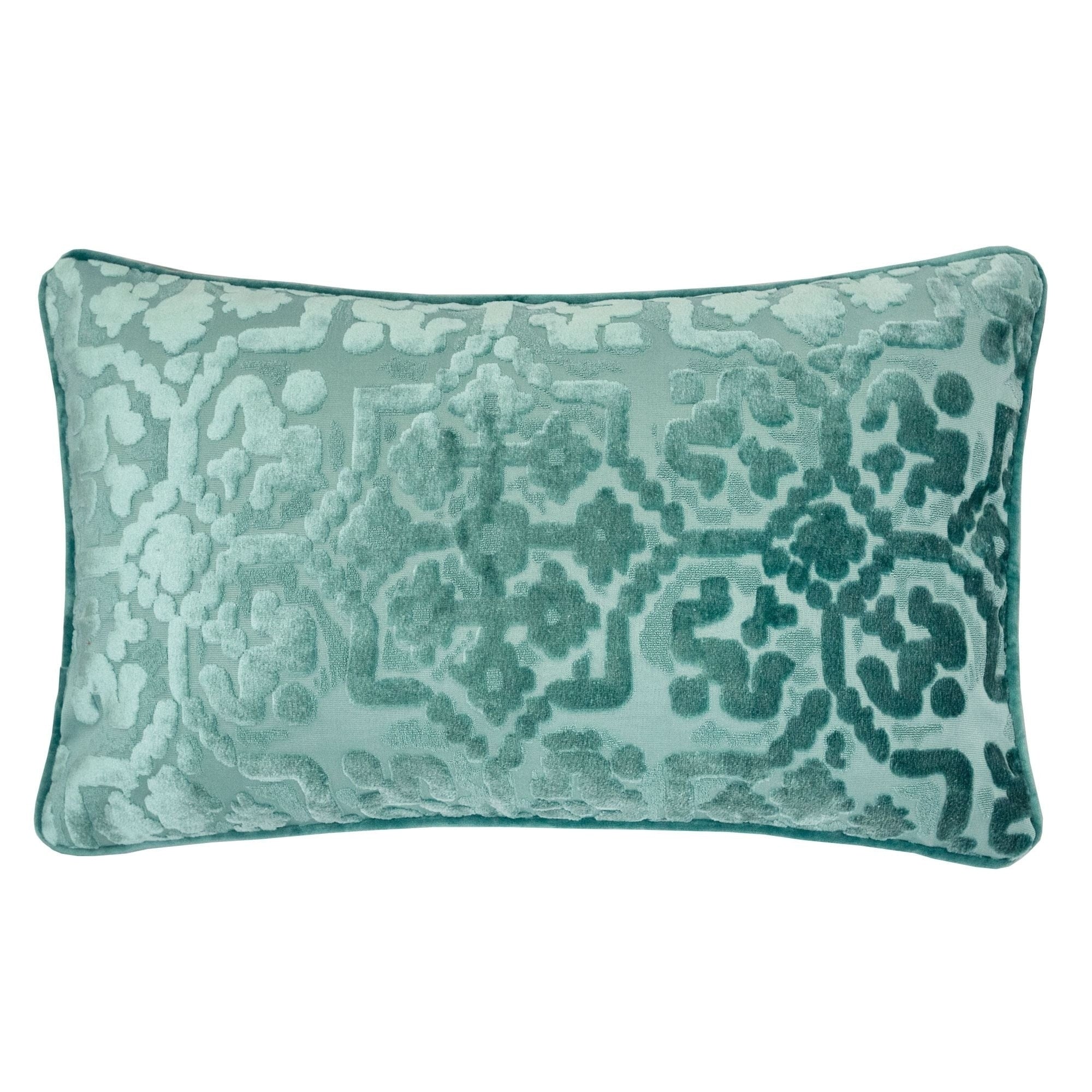 Iris Modern Cut Velvet 12 X20 Rectangle Decorative Throw Pillow