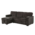 Iris Sectional Sofa Pullout Sleeper Storage Chaise Dark Gray 93 Inch