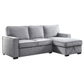 Iris Sectional Sofa Pull Out Sleeper Storage Chaise Gray 93 Inch