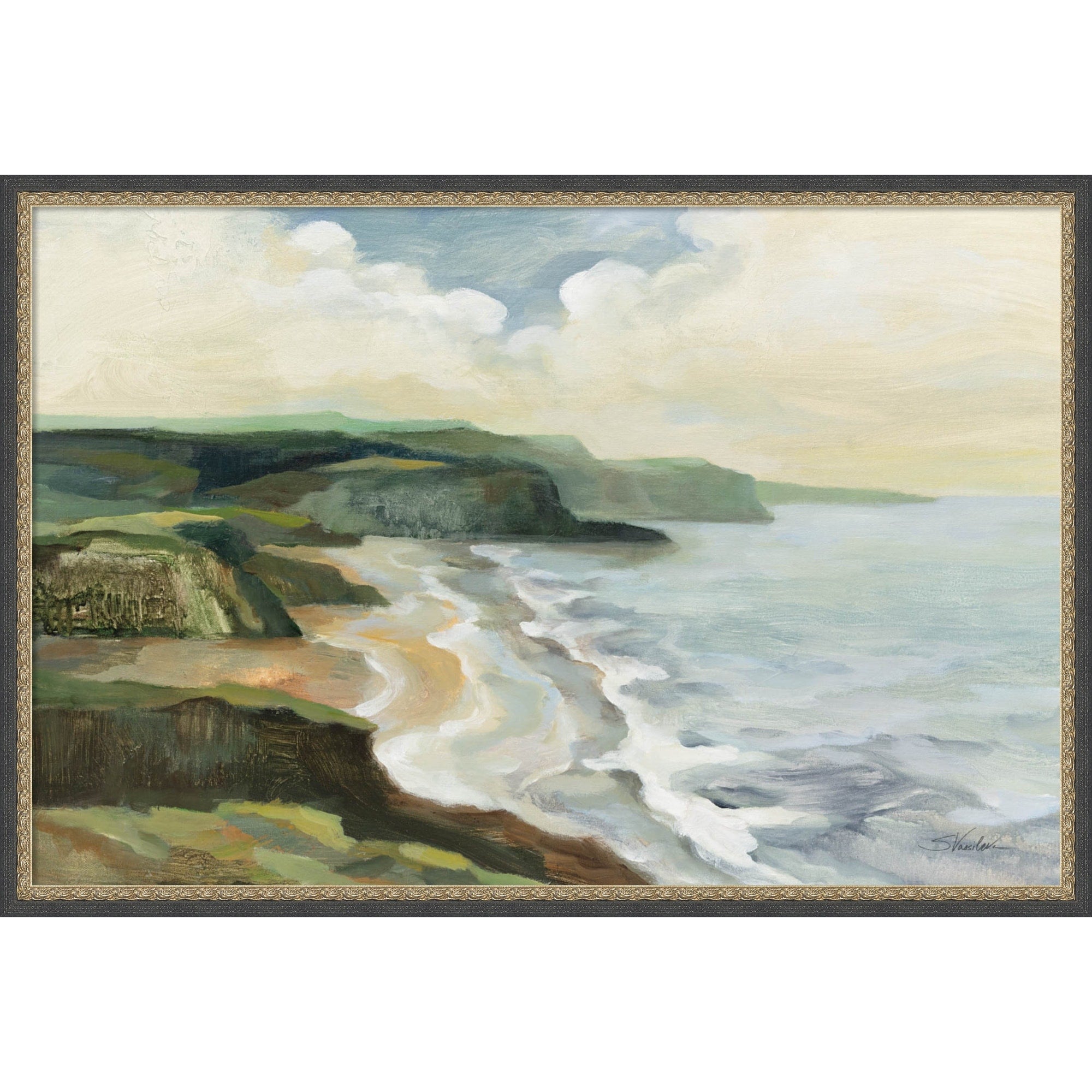 Irish Coast By Silvia Vassileva Framed Mounted Canvas Wall Art Print
