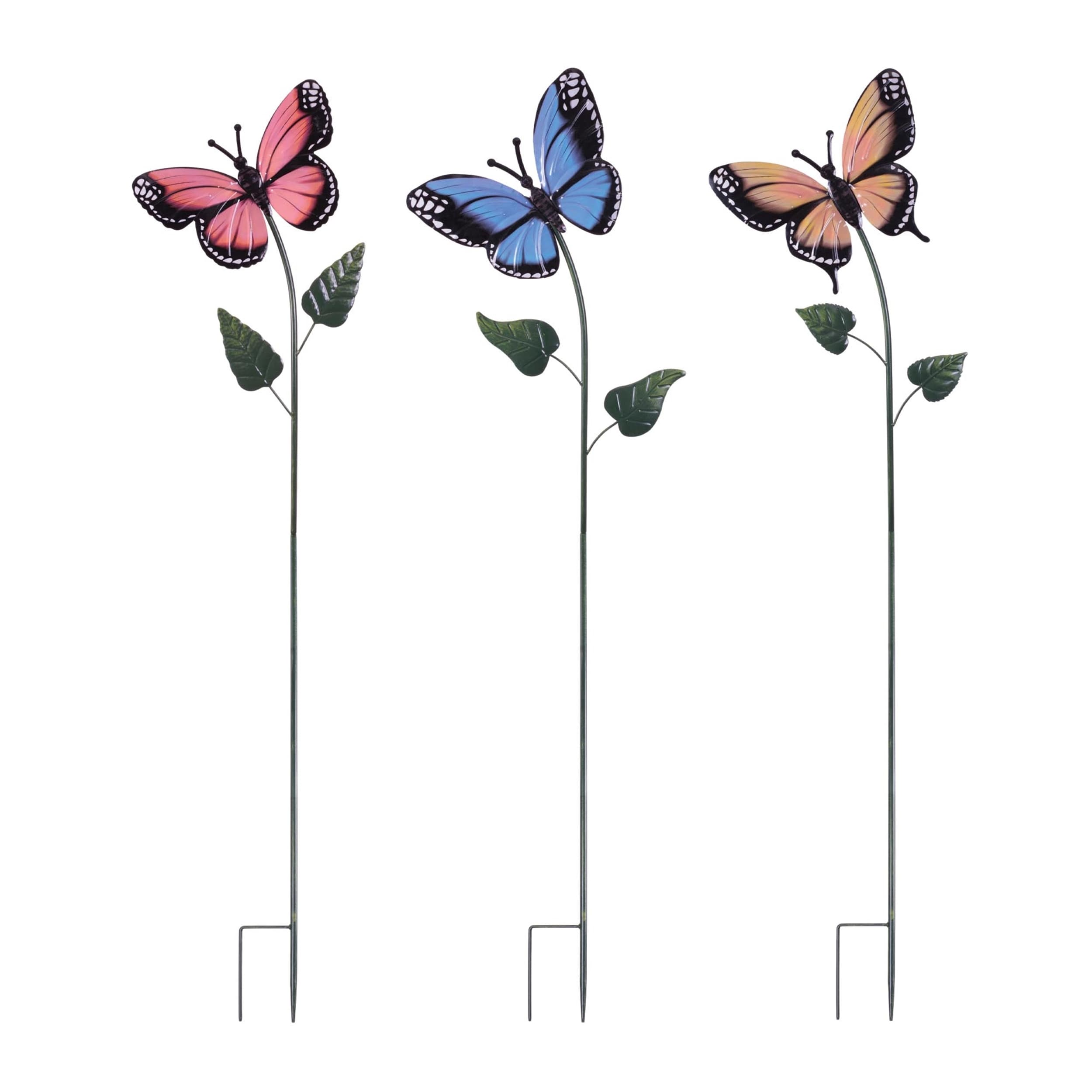 Iron Butterfly Garden Stake Set Of 3