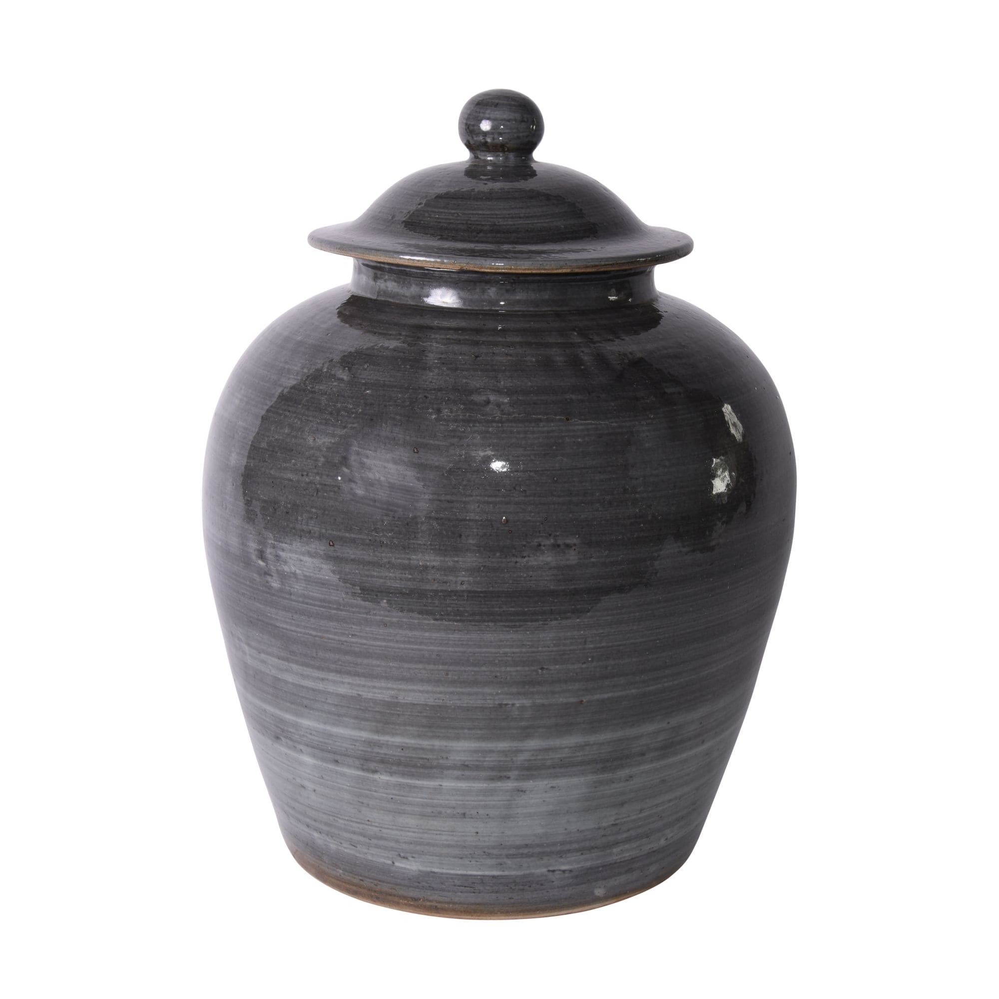 Iron Gray Village Lidded Jar 14X14X19