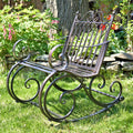 Iron Rocking Garden Arm Chair Tatiana In Bronze