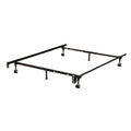 K B B9001 Iron Steel 1.25 Inch Bed Frame With 2 Piece Center Support Legs And 4 Rollers