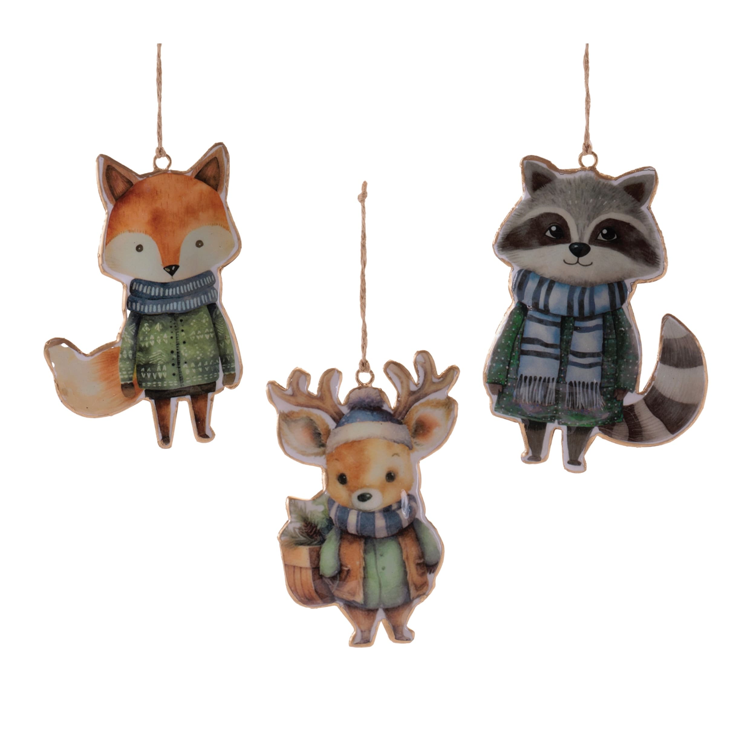 Iron Winter Animal Ornament Set Of 6
