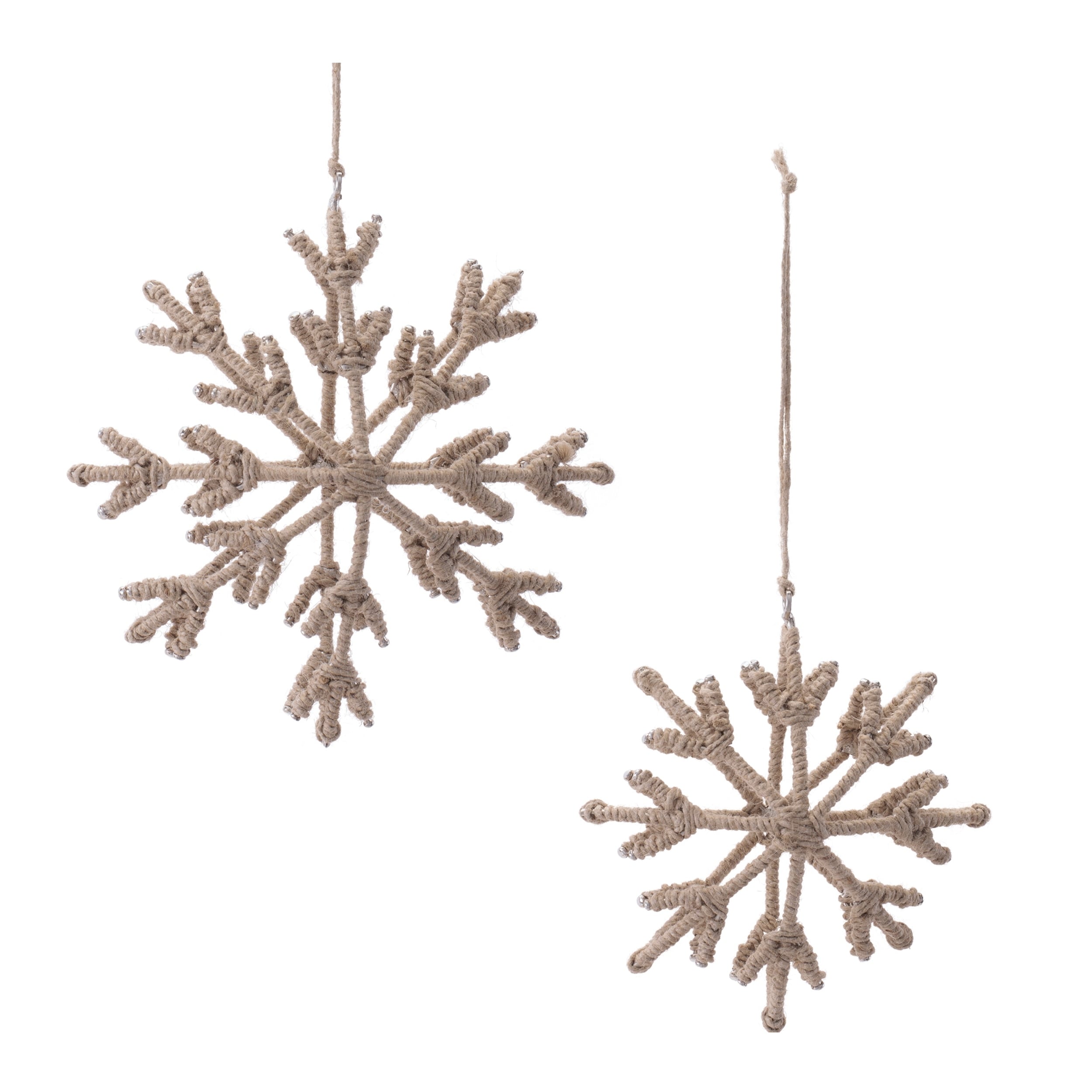 Iron And Jute Snowflake Ornament Set Of 4 4 5 H