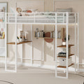 Iron Frame Bed With Bed And Table With Stairs On Both Sides