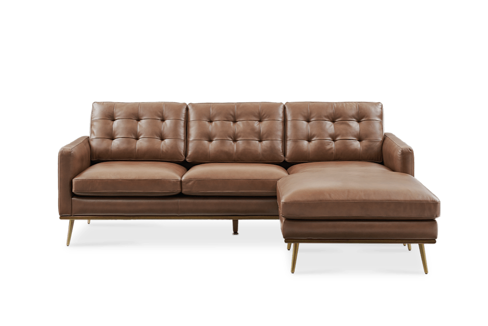 Isaac Leather Reversible Sectional Couch
