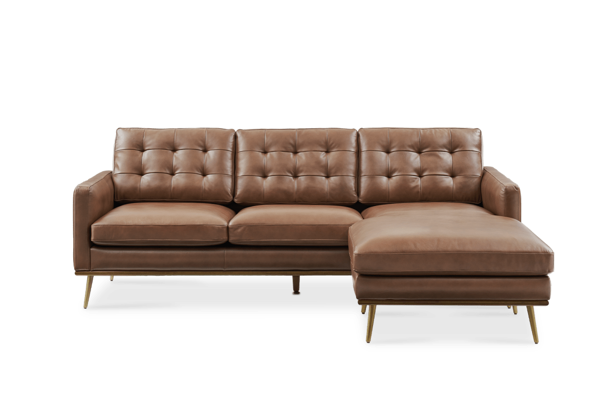 Isaac Leather Reversible Sectional Couch