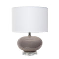 Isabela Glossy Glass Round Table Lamp Gray 15.25 H