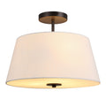 Isabella 15 3 Light Modern Contemporary Metal Tapered Drum Led Semi Flush Mount Oil Rubbed Bronze