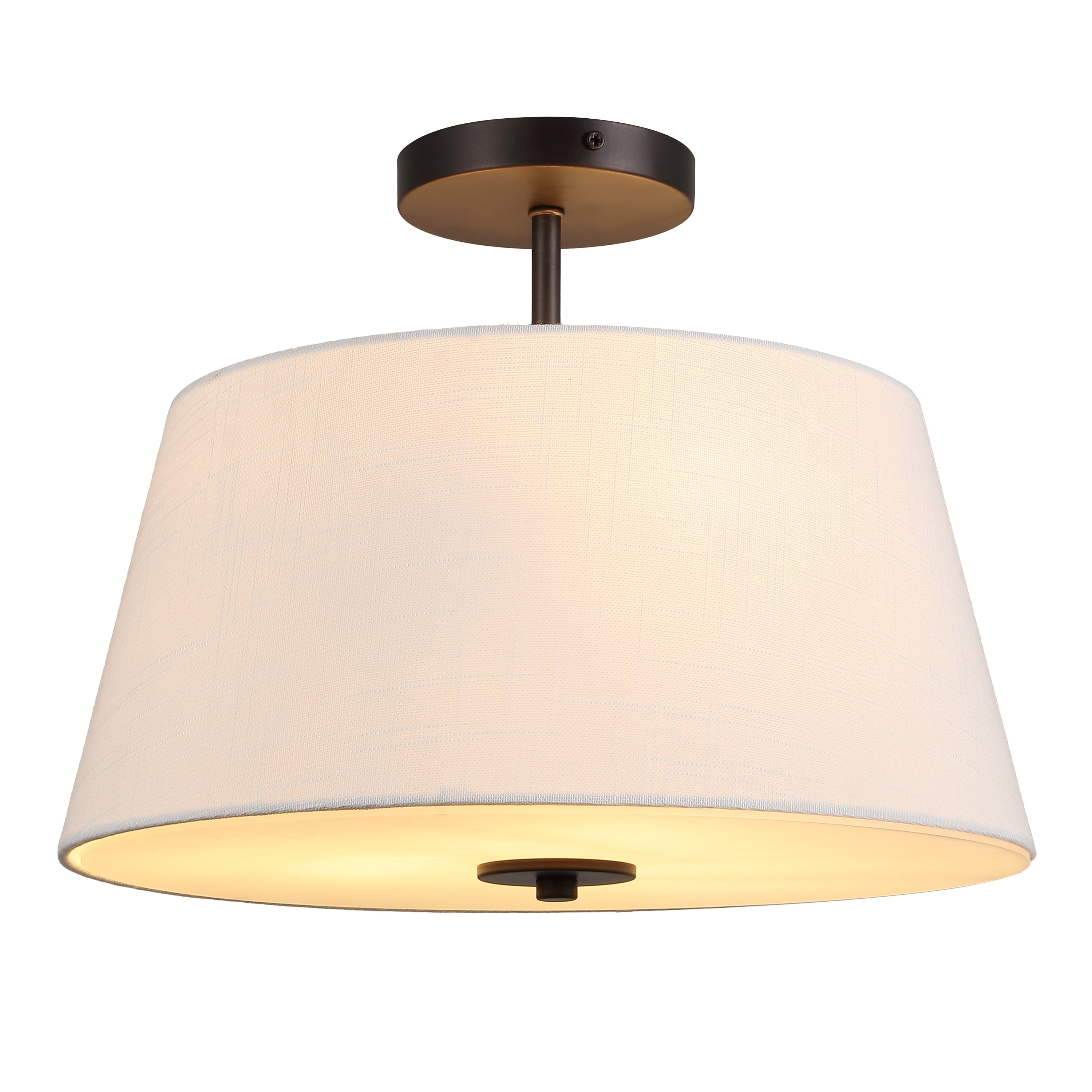 Isabella 15 3 Light Modern Contemporary Metal Tapered Drum Led Semi Flush Mount Oil Rubbed Bronze