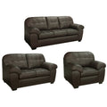 Isabella Chocolate Brown Italian Leather Sofa Loveseat And Chair