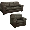 Isabella Chocolate Brown Italian Leather Sofa And Chair