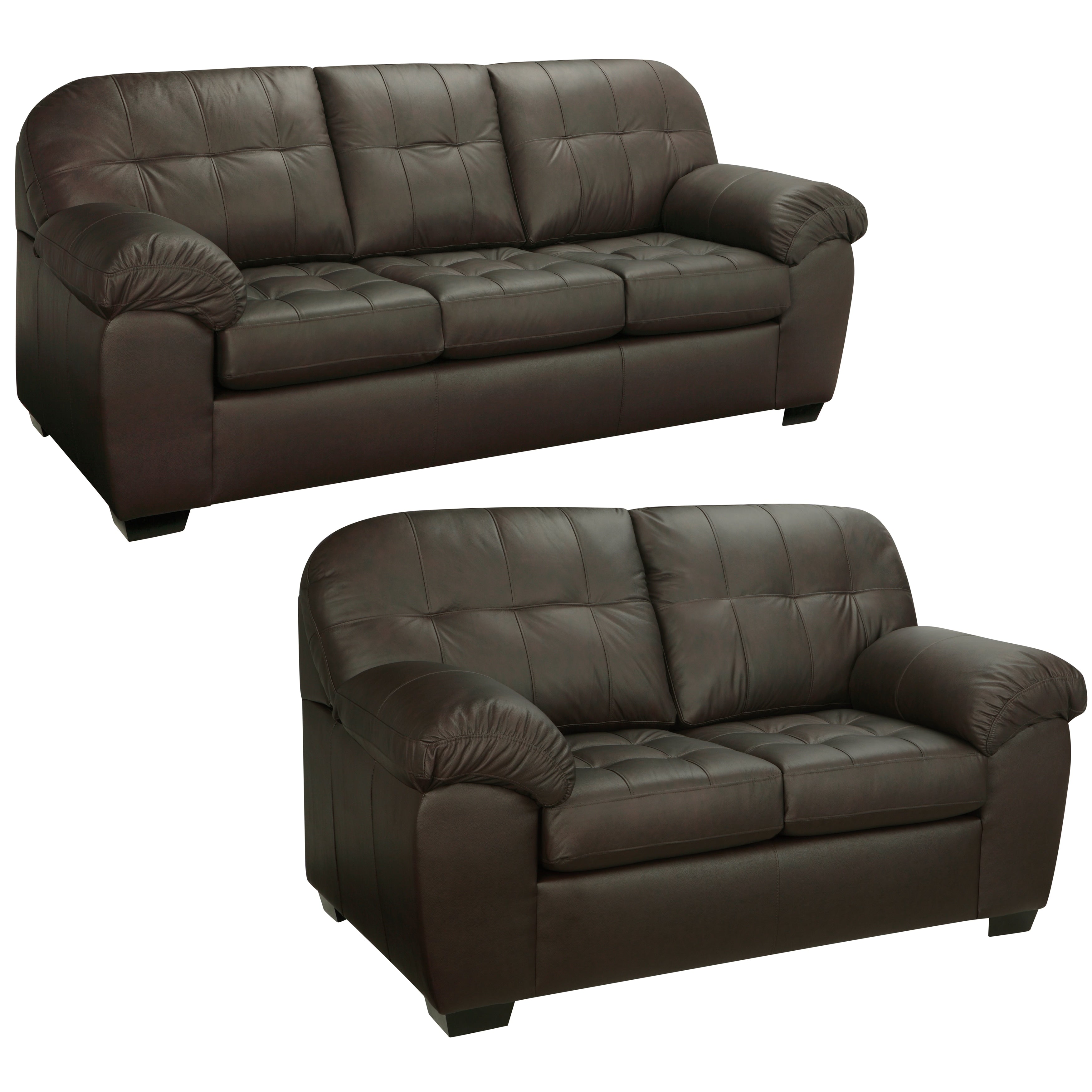 Isabella Chocolate Brown Italian Leather Sofa And Loveseat