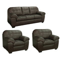 Isabella Chocolate Brown Italian Leather Sofa And Two Chairs Set
