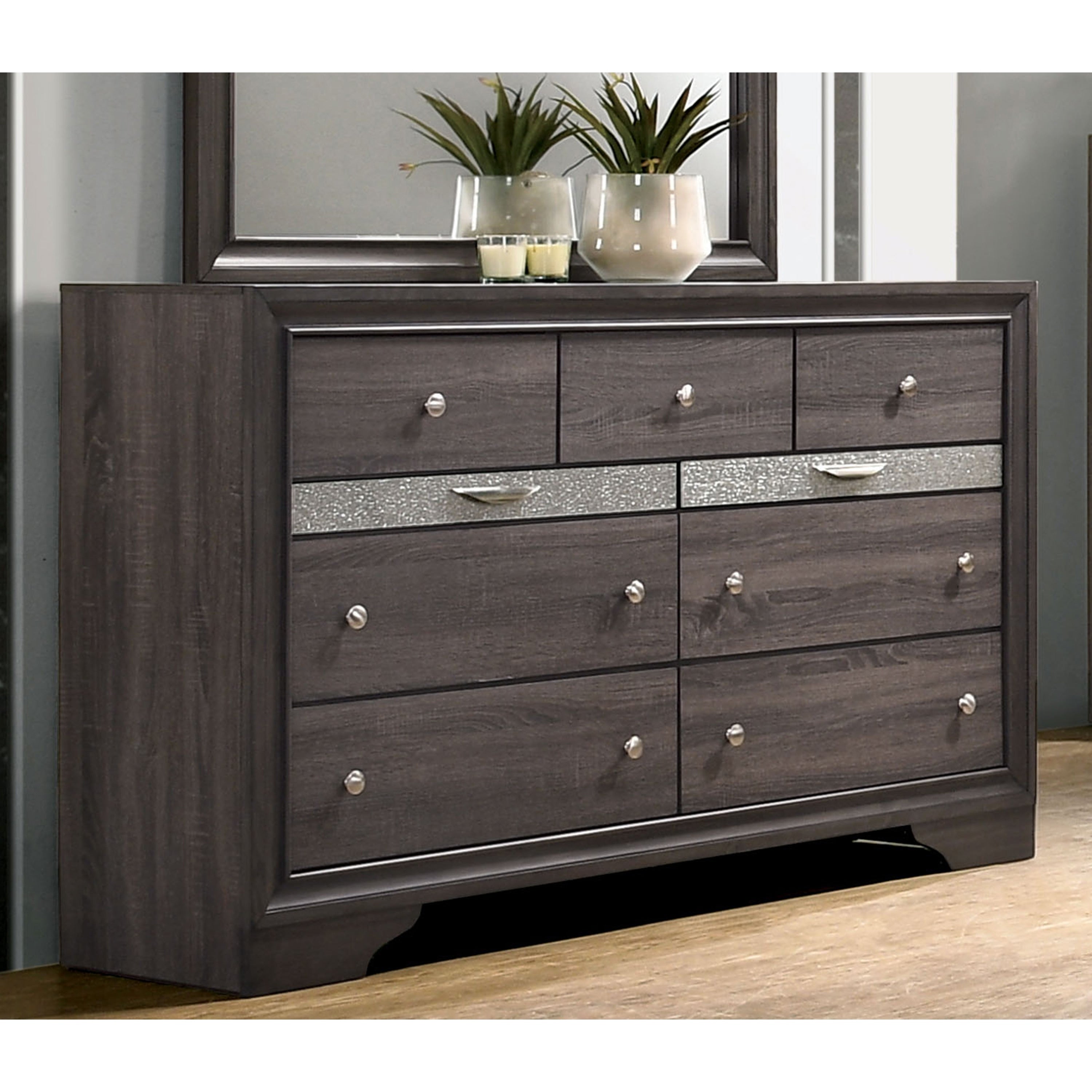 Isabelle Transitional Grey 9 Drawer Dresser By Foa