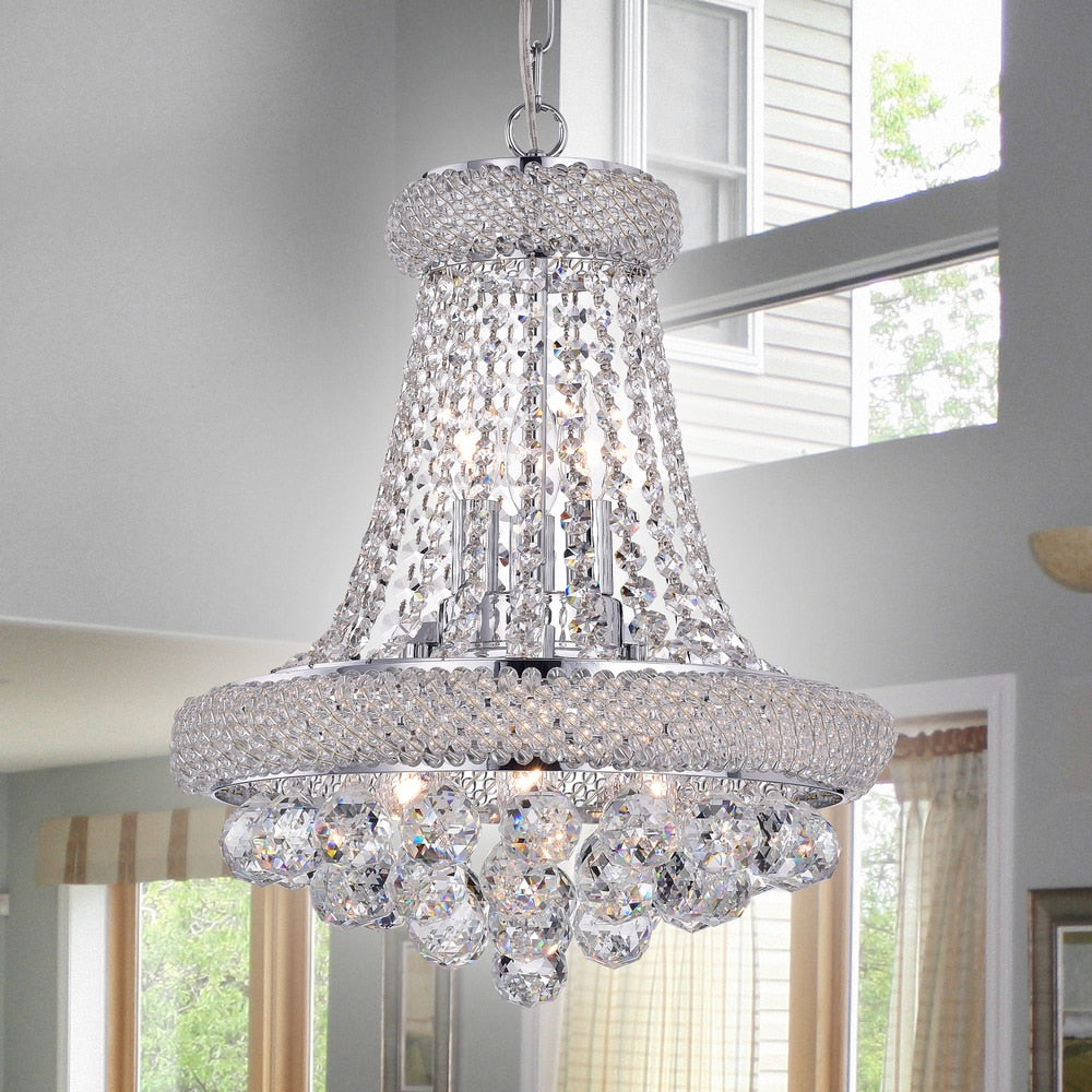 Isidra Chrome And Crystal 15 Inch Chandelier