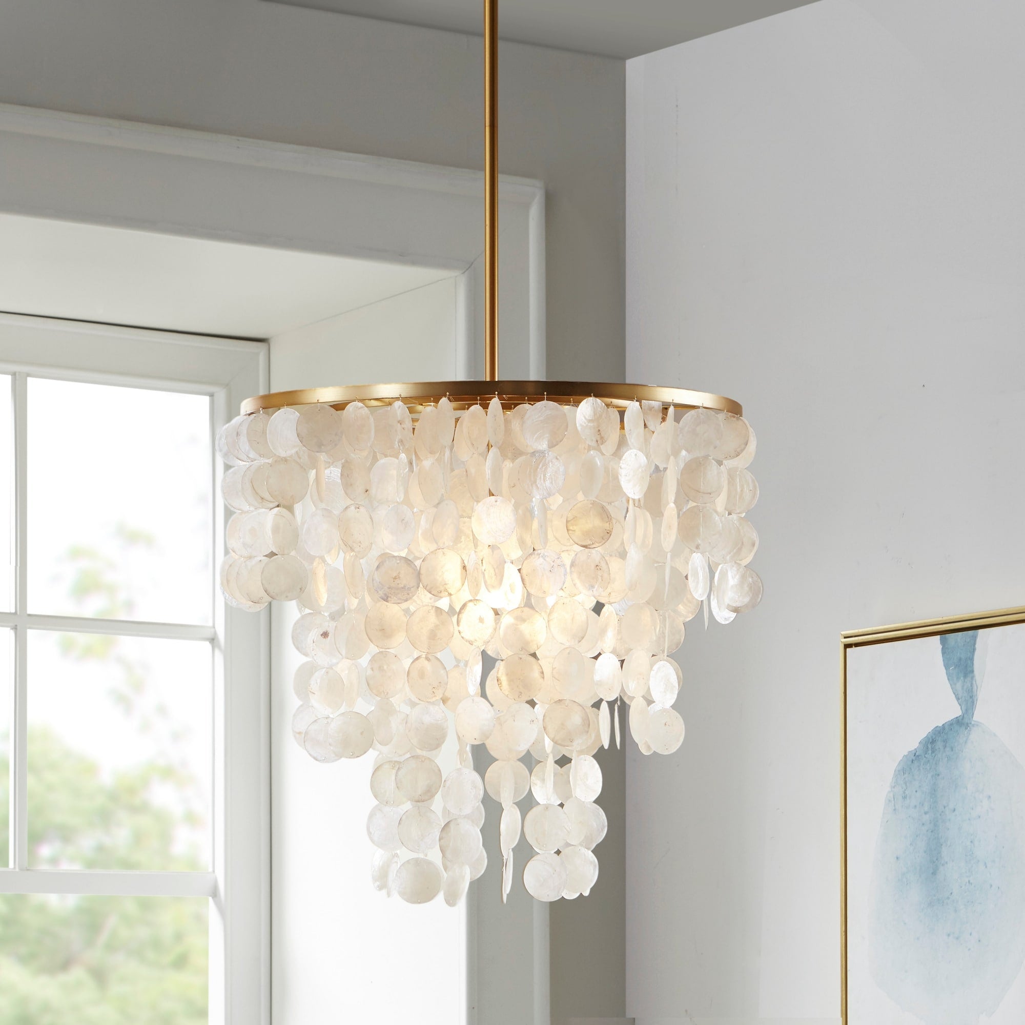 Madison Park Signature Isla White Chandelier 21 L X 21 W X 67.5 H