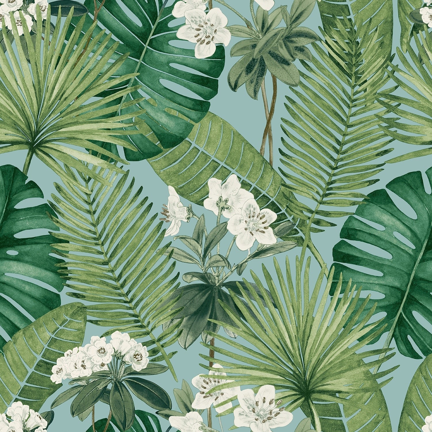 Veer Decor Island Eden Blue Peel Stick Wallpaper