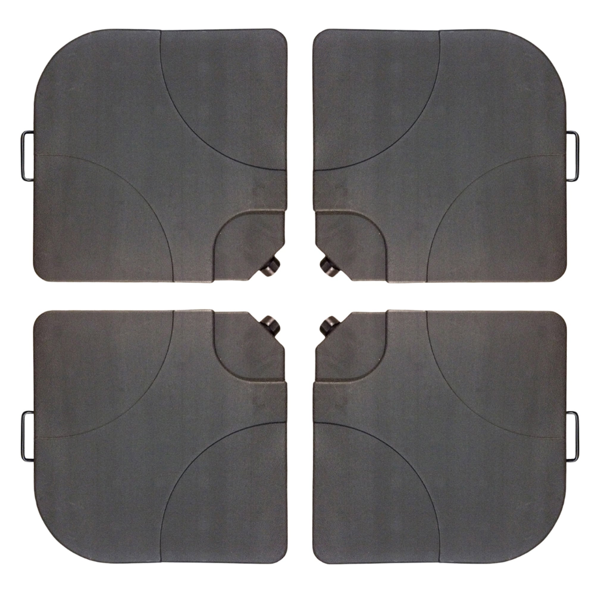 Resin Cross Arm 35 Pound Ebony Umbrella Base Weights 4 Piece Set