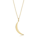 Italian 10K Yellow Gold Crescent Moon Necklace 18 Inches