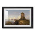Italian Coast Scene With Ruined Tower 1838 Thomas Cole Custom Framed Print
