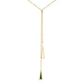 Italian Gold 14K Gold Malachite Lariat Necklace