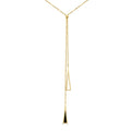 Italian Gold 14K Gold Onyx Lariat Necklace