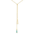 Italian Gold 14K Gold Turquoise Lariat Necklace