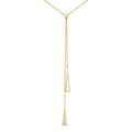 Italian Gold Mother Of Pearl Lariat Neckalce 14K Gold