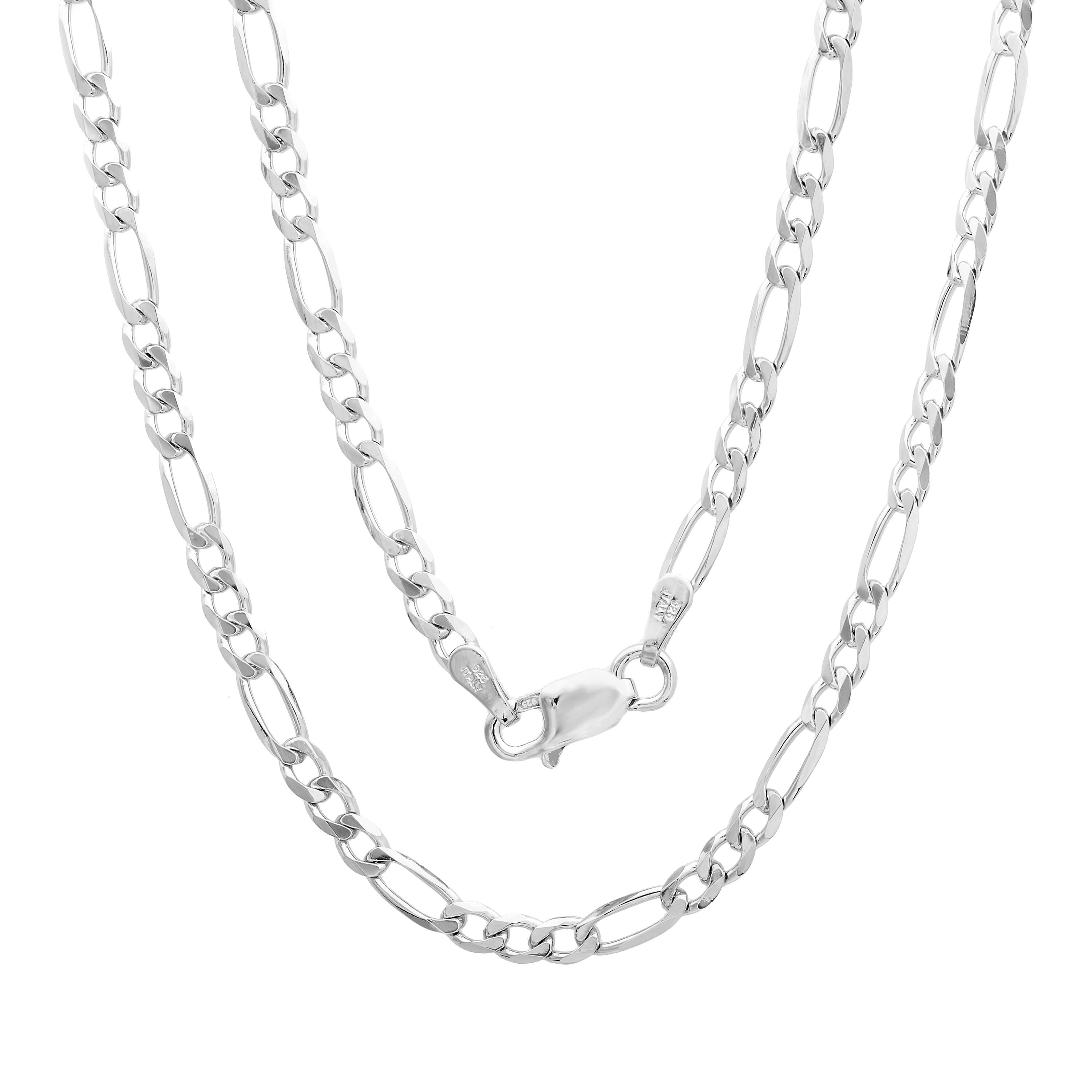 Roberto Martinez Sterling Silver 3 Mm Figaro Chain 16 30 White