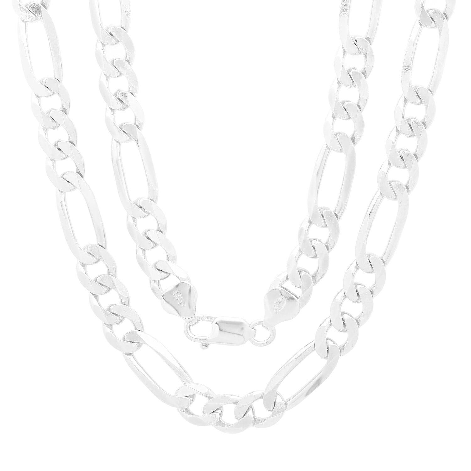 Roberto Martinez Sterling Silver 7 Mm Figaro Chain Necklace 18 30
