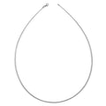 Italian Sterling Silver Round 2Mm Rhodium Plated Omega Necklace 16 20 White