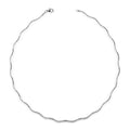 Italian Sterling Silver Wavy 2Mm Rhodium Plated Omega Necklace 16 20 White