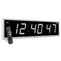 Ivation Large Digital Clock 48 Led Wall Clock With Stopwatch Alarms Timer Temp Remote White