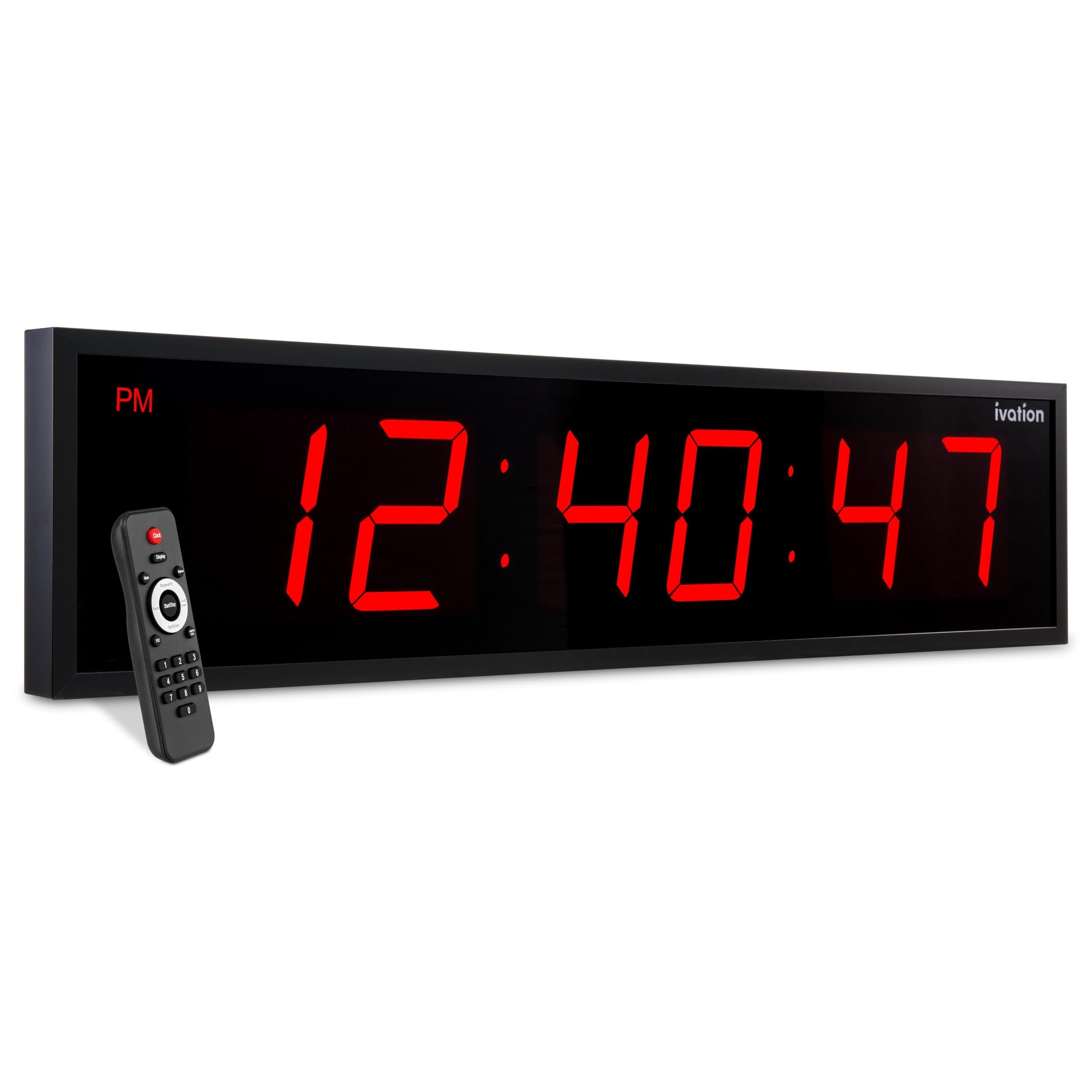 Ivation Large Digital Clock 72 Led Wall Clock With Stopwatch Alarms Timer Temp Remote