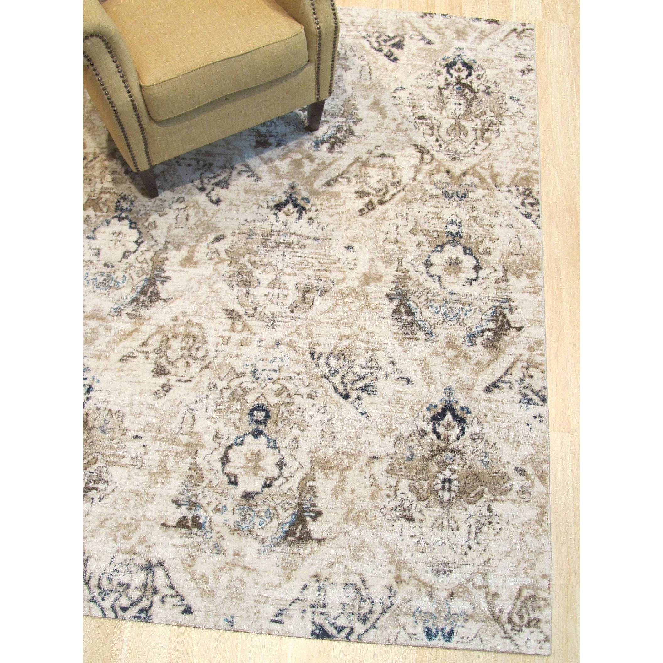 Ivory Distressed Bohemian Isabella Rug 5 3 X 7 3
