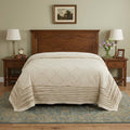 Ivory Geometric Queen Quilt