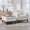 Ivory Side Chair Lounge Chair With Ottoman Stylish Accent Chair Upholstered Chair Reading Chair Armchair