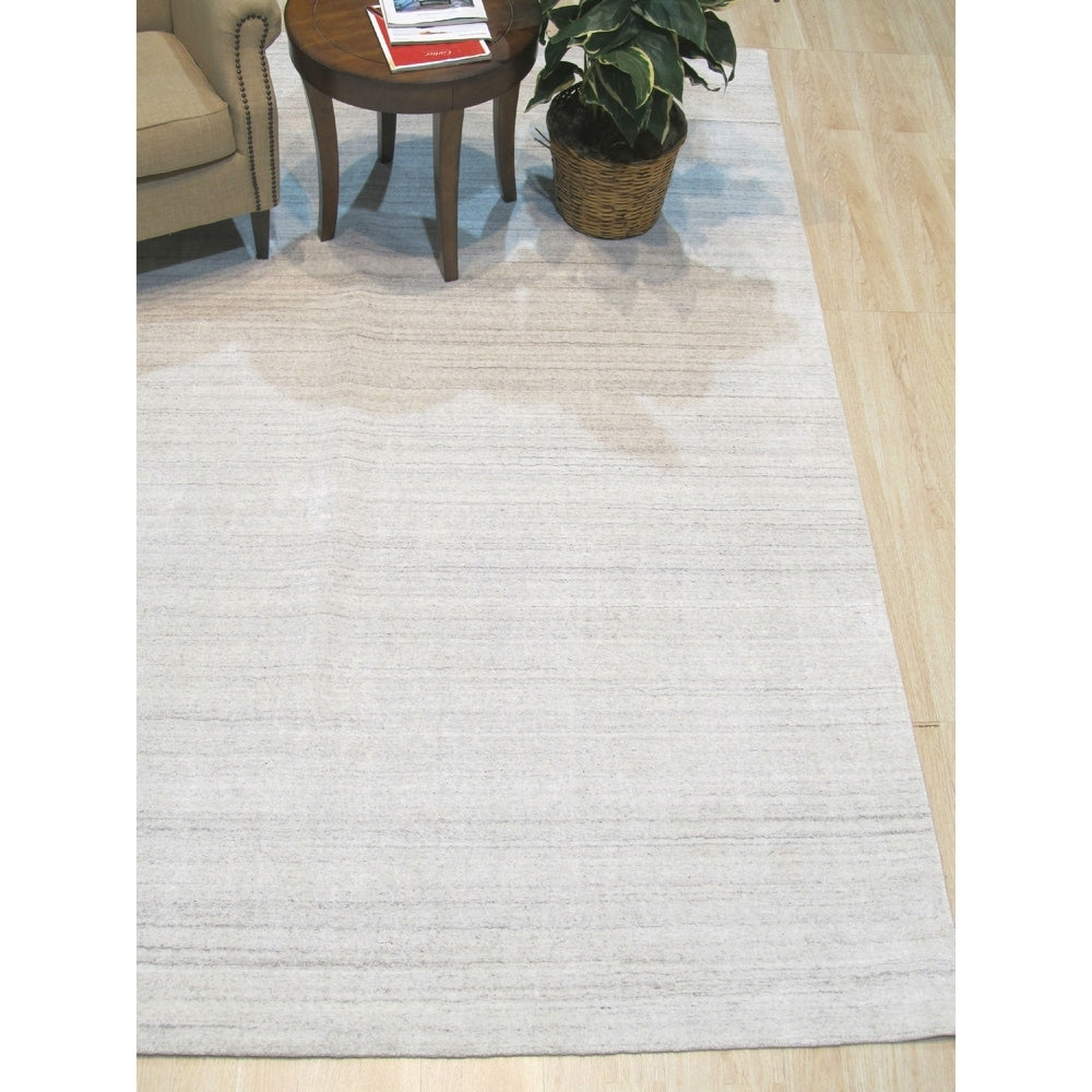 Ivory White Solid Handmade Urban Rug 10 X 14